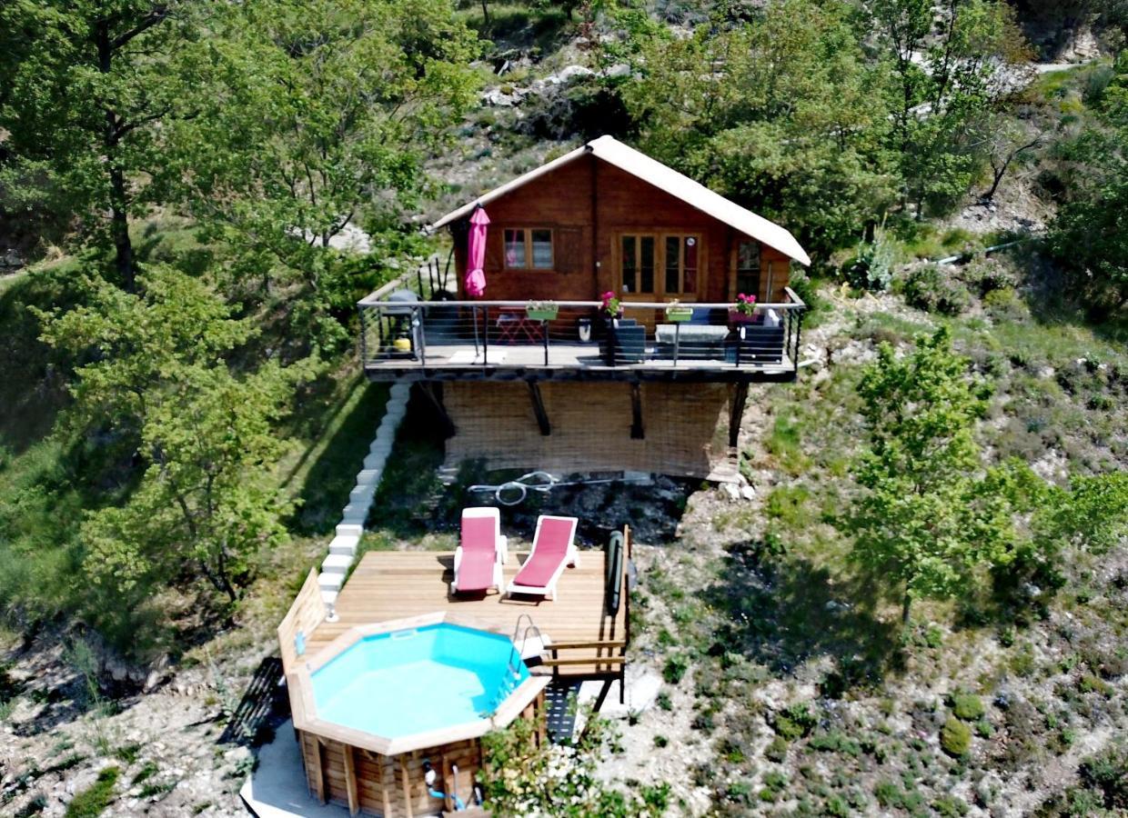 Chalet Sur Pilotis Avec Piscine Privee Lucéram Exteriér fotografie